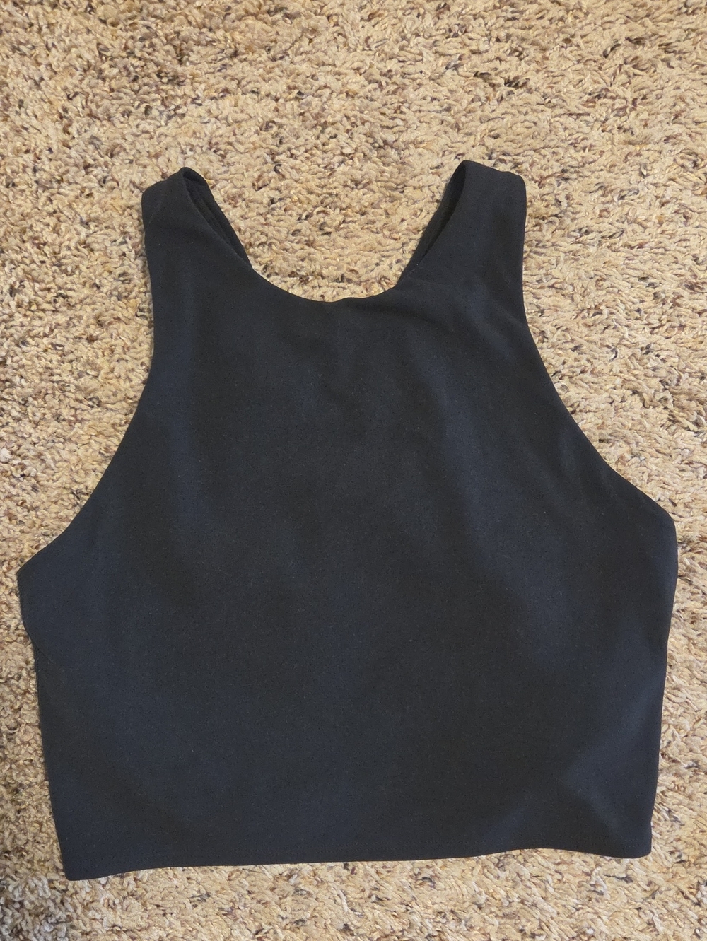 Athleta Black High-Neck Crop Tank Long Line Bra